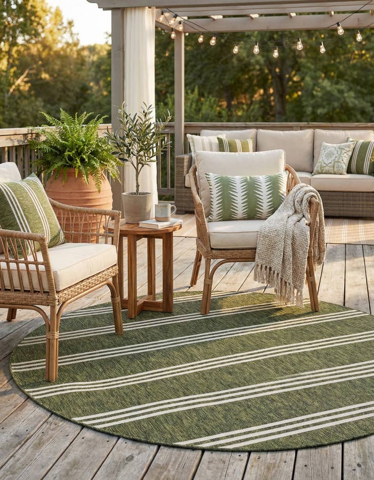 Detail image of 6' 7 x 6' 7  Washable Jill Zarin Anguilla Indoor / Outdoor Round Rug