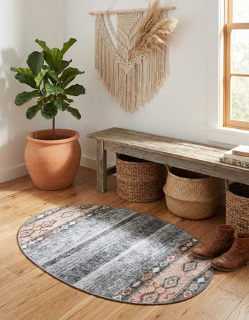 2' x 3' Washable Timeless Oval Rug