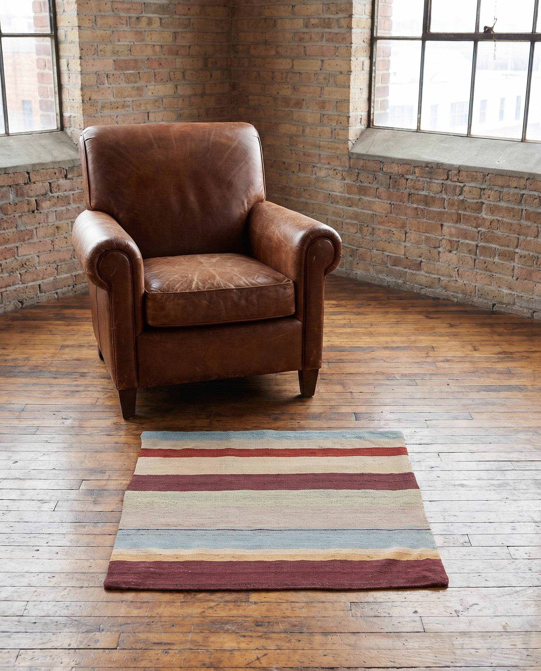 75cm x 75cm Tissé à la main Coussin Tapis Laine Carré
