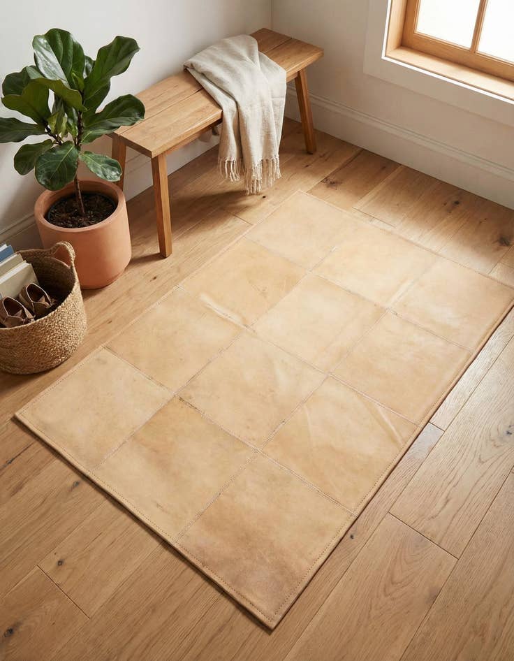 Detail image of 2' 1 x 3' 1 Cowhide Leather Rug