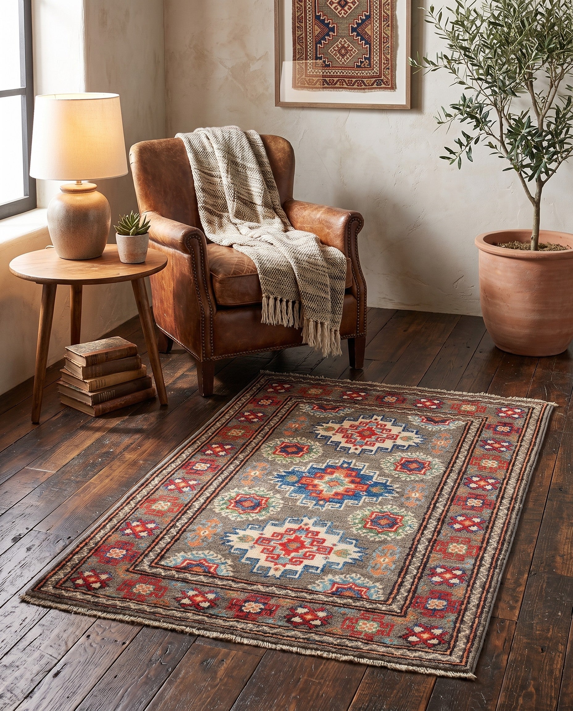 2' x 2' 10 Hand Knotted Kazak Rug