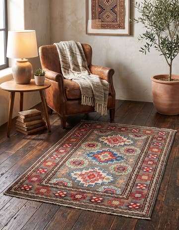 2' x 2' 10 Hand Knotted Kazak Rug