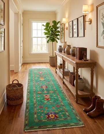 2' 9 x 9' 11 Hand Knotted Kazak Runner Rug