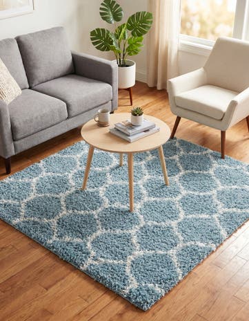 6' x 6' Lattice Shag Square Rug