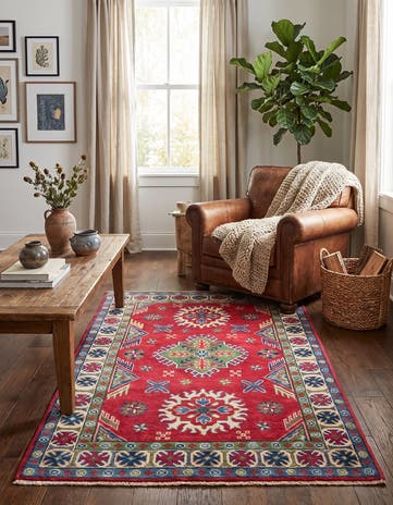 3' 3 x 4' 11 Hand Knotted Kazak Rug