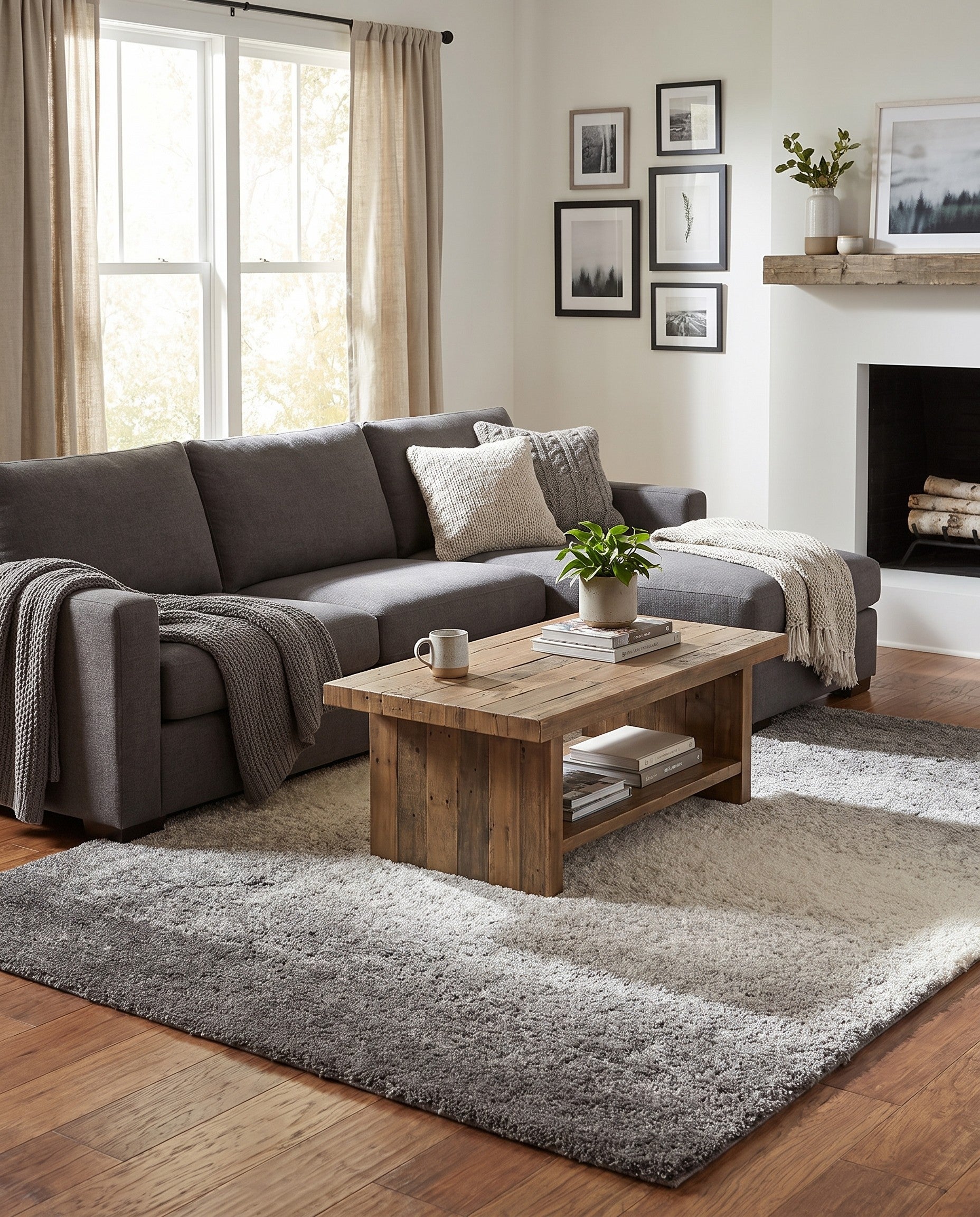Gray and Black Soft Touch Shag Rug