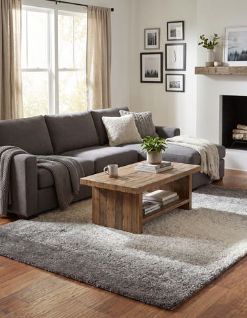 Gray and Black Soft Touch Shag Rug
