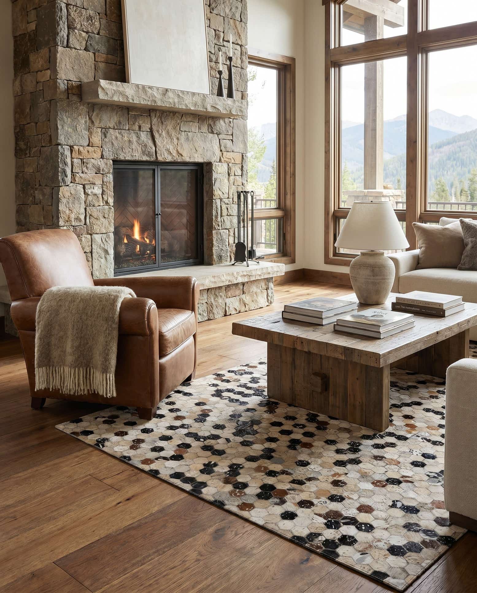4' 11 x 7' 10 Cowhide - Patchwork Rug