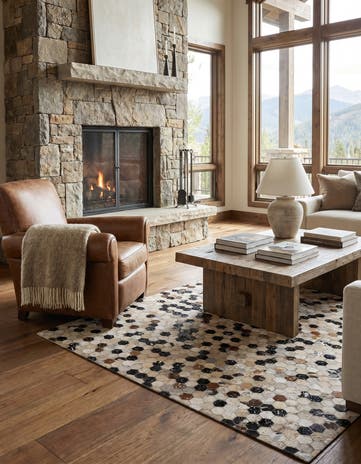 4' 11 x 7' 10 Cowhide - Patchwork Rug