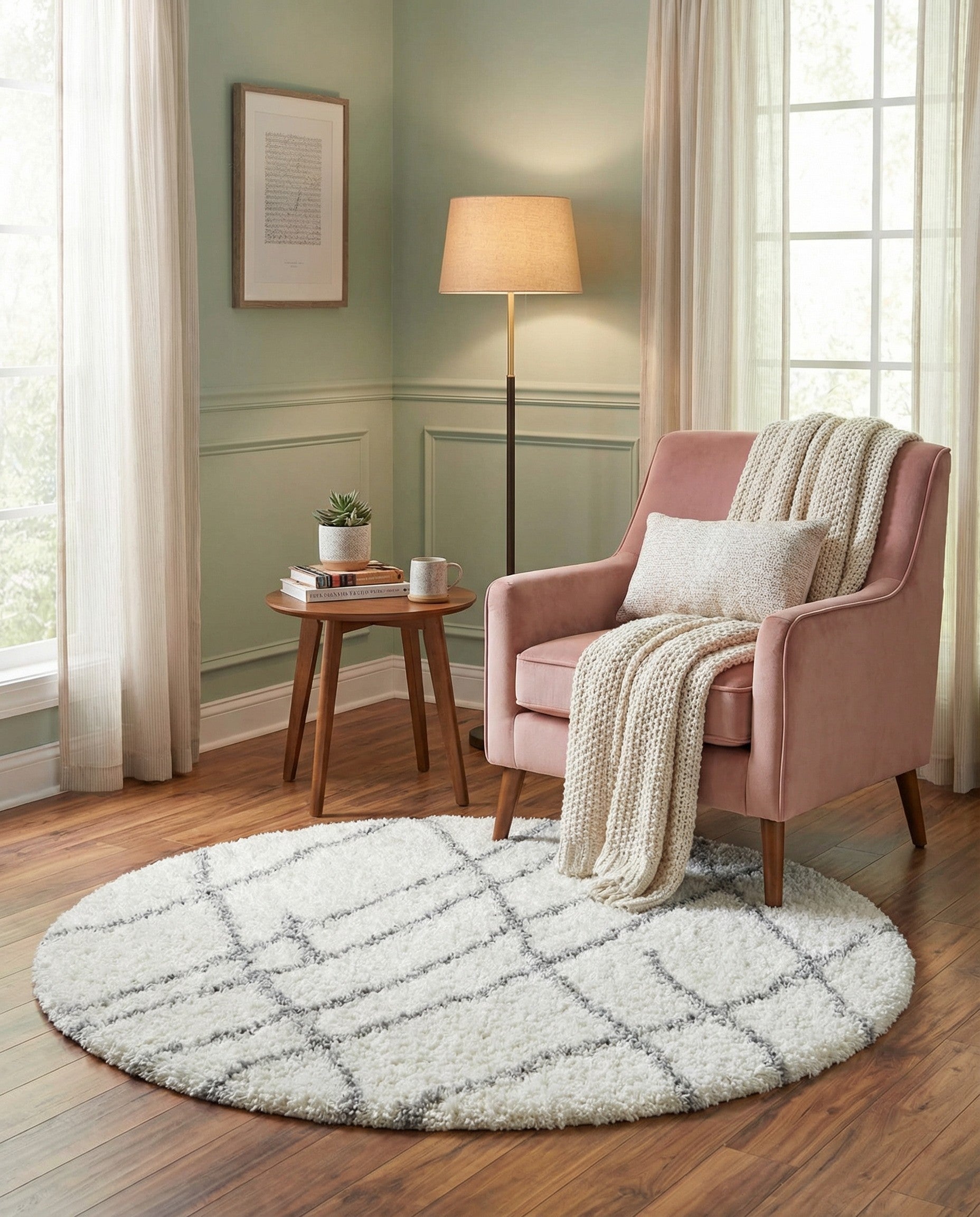 4' x 4' Soft Touch Shag Round Rug