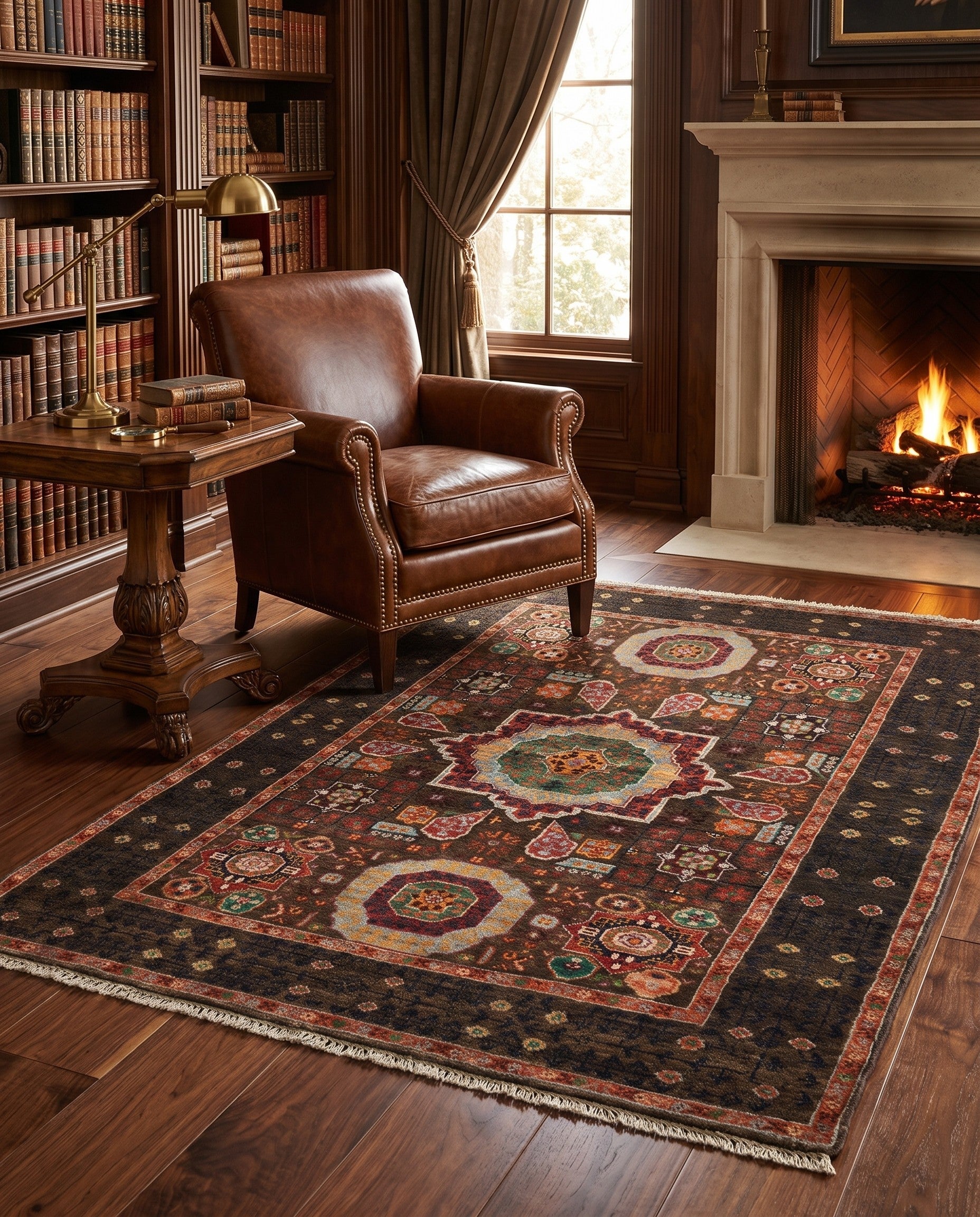 3' 5 x 4' 9 Hand Knotted Mamluk Ziegler Rug