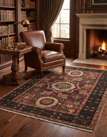 3' 5 x 4' 9 Hand Knotted Mamluk Ziegler Rug
