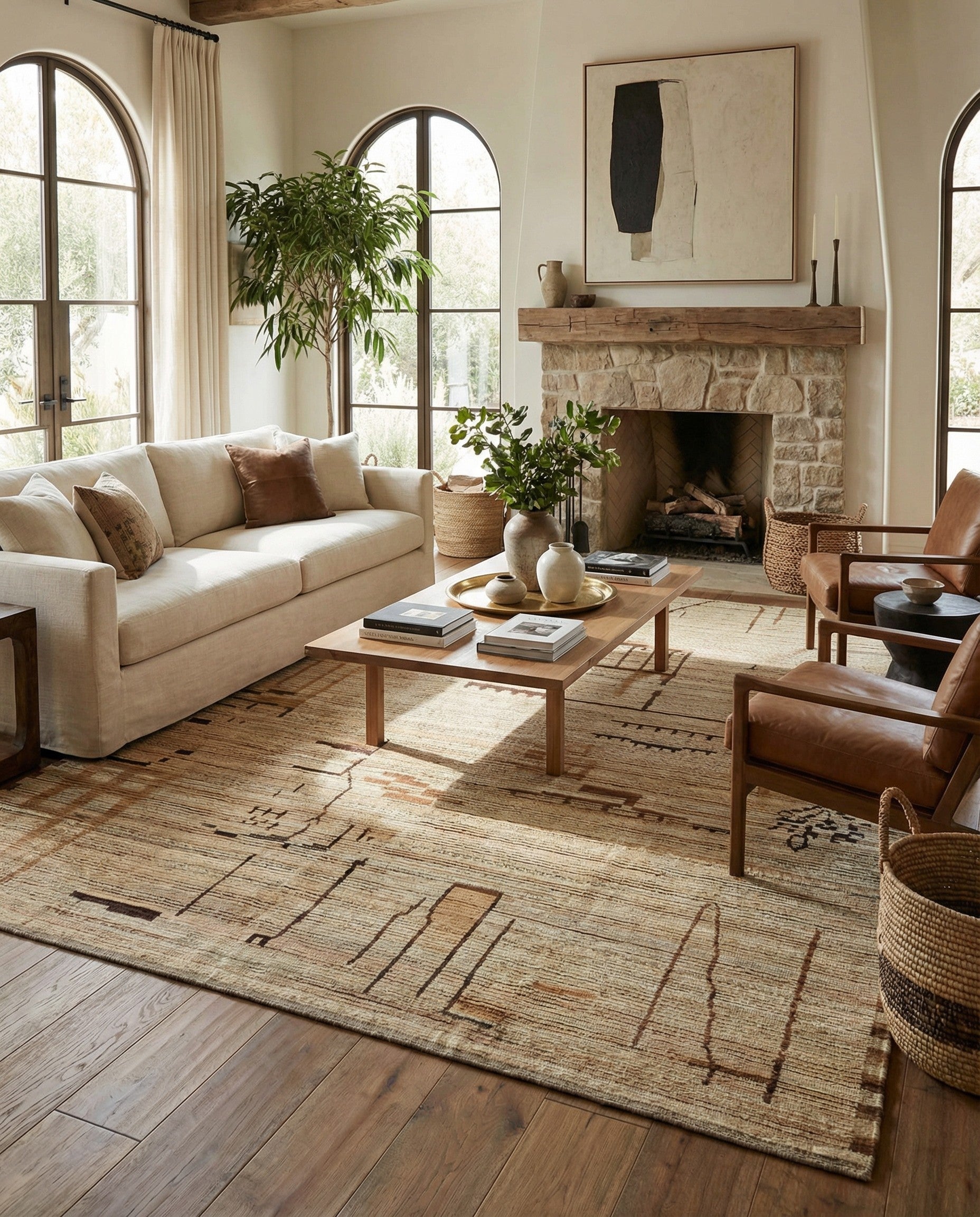 9' 4 x 12' 2 Hand Knotted Moroccan Wool Rug