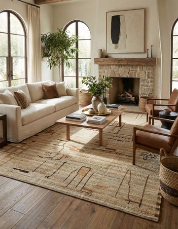 9' 4 x 12' 2 Hand Knotted Moroccan Wool Rug