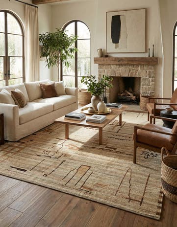 9' 4 x 12' 2 Hand Knotted Moroccan Wool Rug