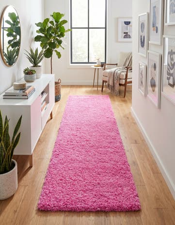 2' 7 x 16' 5 Solid Shag Runner Rug