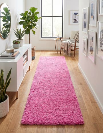 2' 7 x 16' 5 Solid Shag Runner Rug