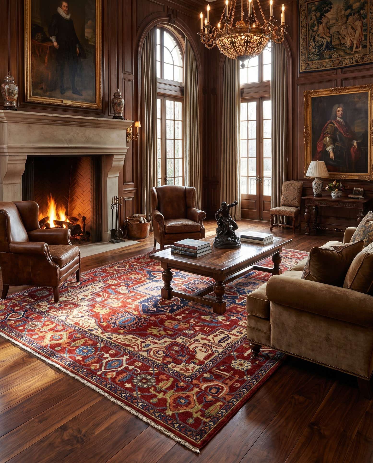 280cm x 365cm Hand Knotted Heriz Rug