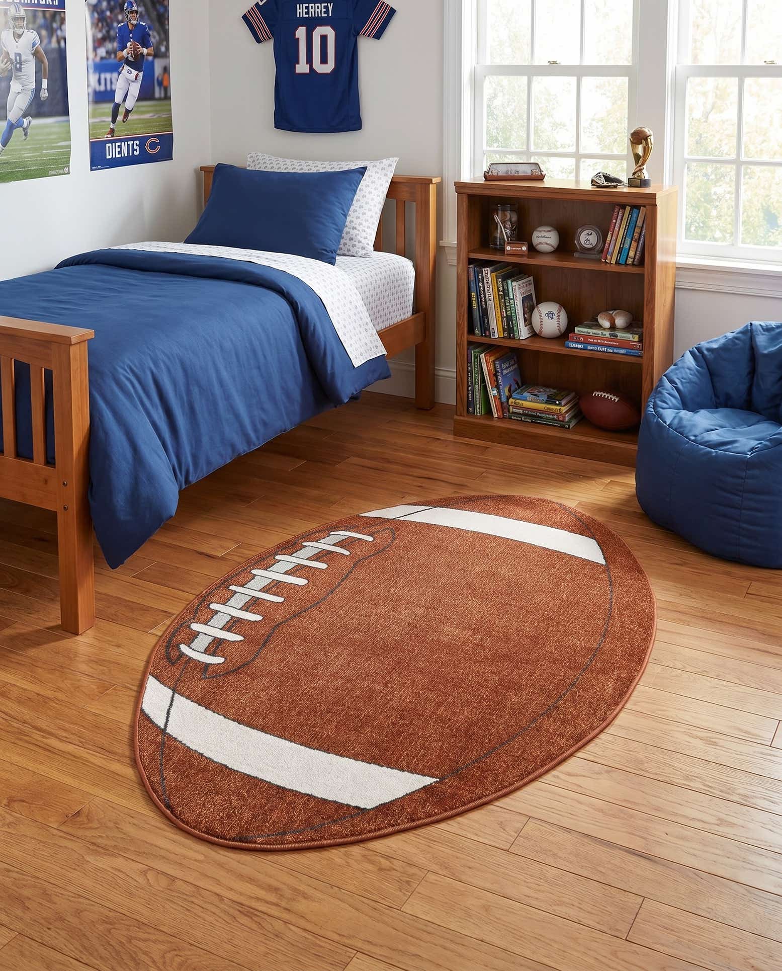 3' 3 x 5' 3 Sports Washable Oval Rug