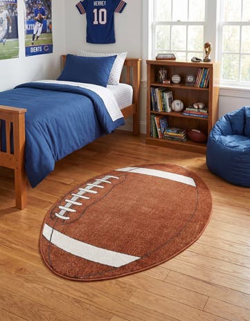 3' 3 x 5' 3 Sports Washable Oval Rug