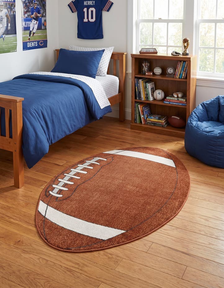 3' 3 x 5' 3 Sports Washable Oval Rug