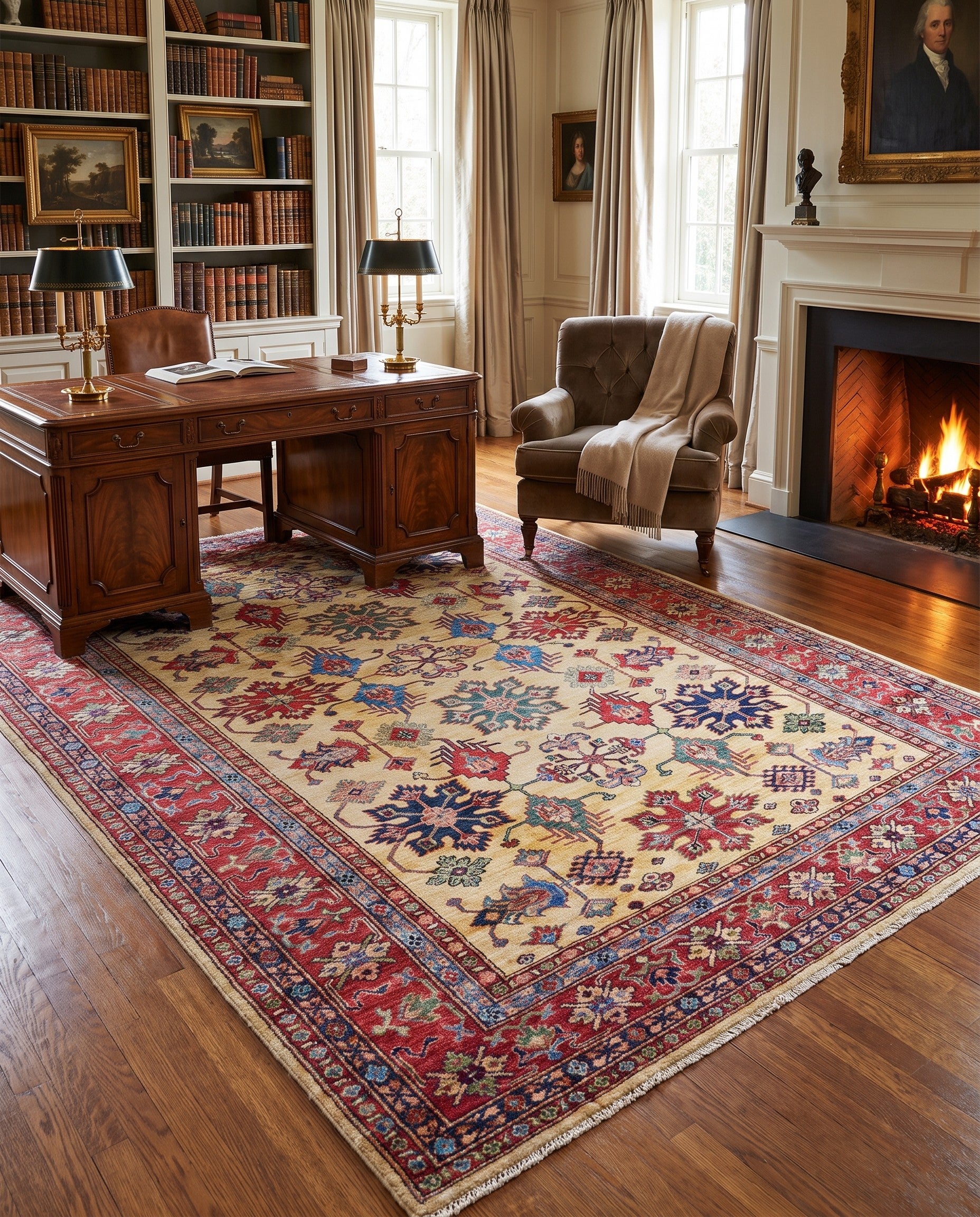 6' 8 x 9' 11 Hand Knotted Kazak Rug