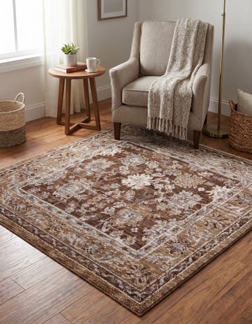 Brown Grand Tradition Square Rug
