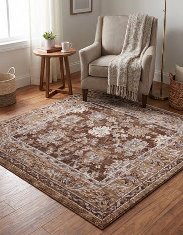 Brown Grand Tradition Square Rug