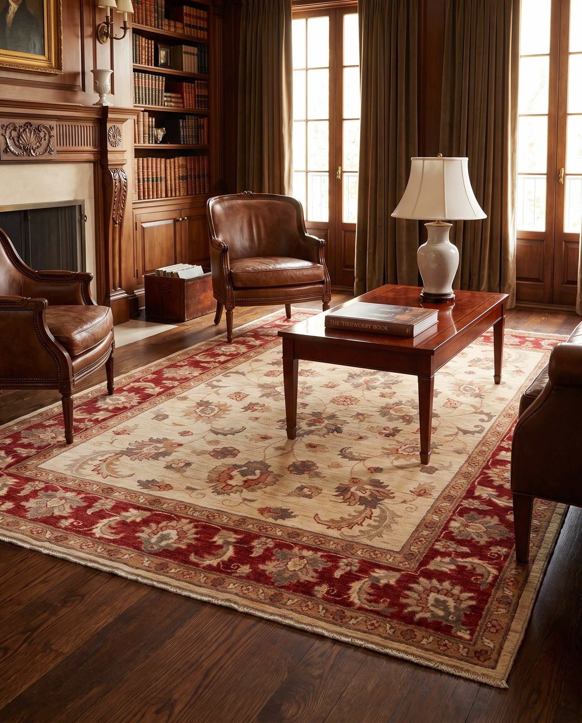 4' 11 x 6' 11 Hand Knotted Ziegler Rug