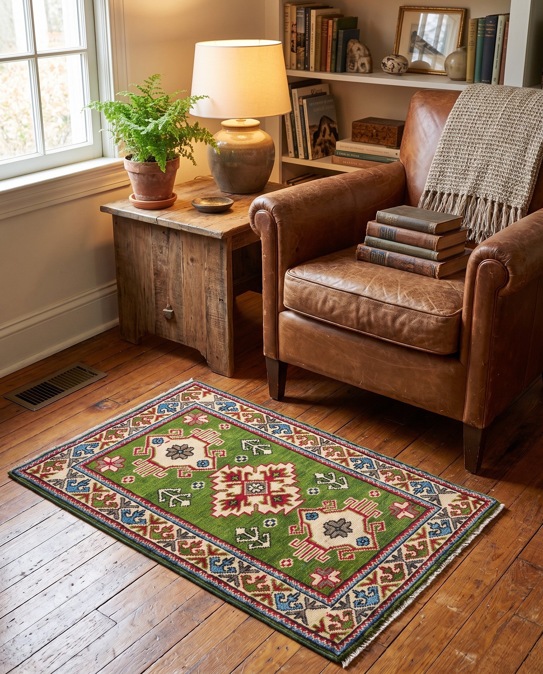 1' 11 x 2' 11 Hand Knotted Kazak Rug