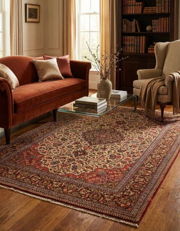4' 7 x 7' 3 Ghom Rug