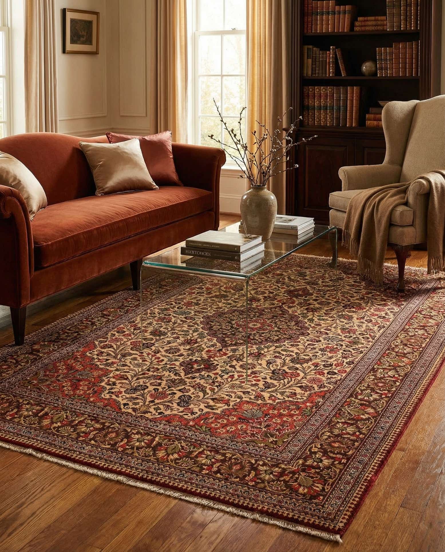 4' 7 x 7' 3 Ghom Rug