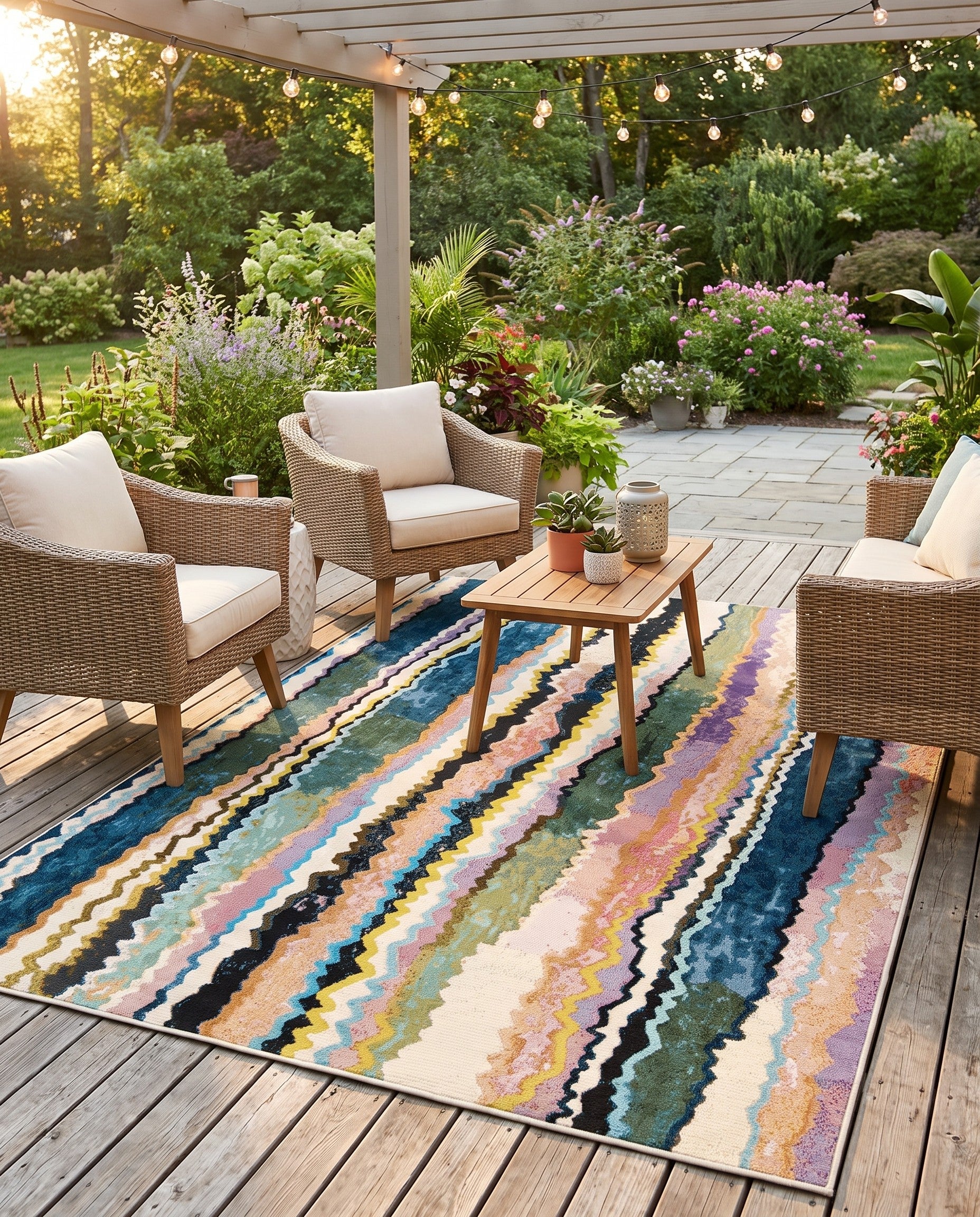 Easy-Clean Modern Indoor / Outdoor Rug