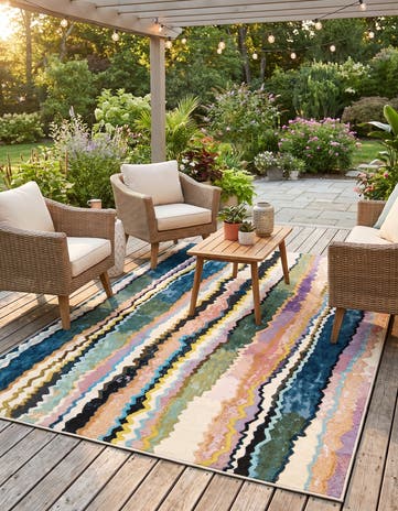 Easy-Clean Modern Indoor / Outdoor Rug