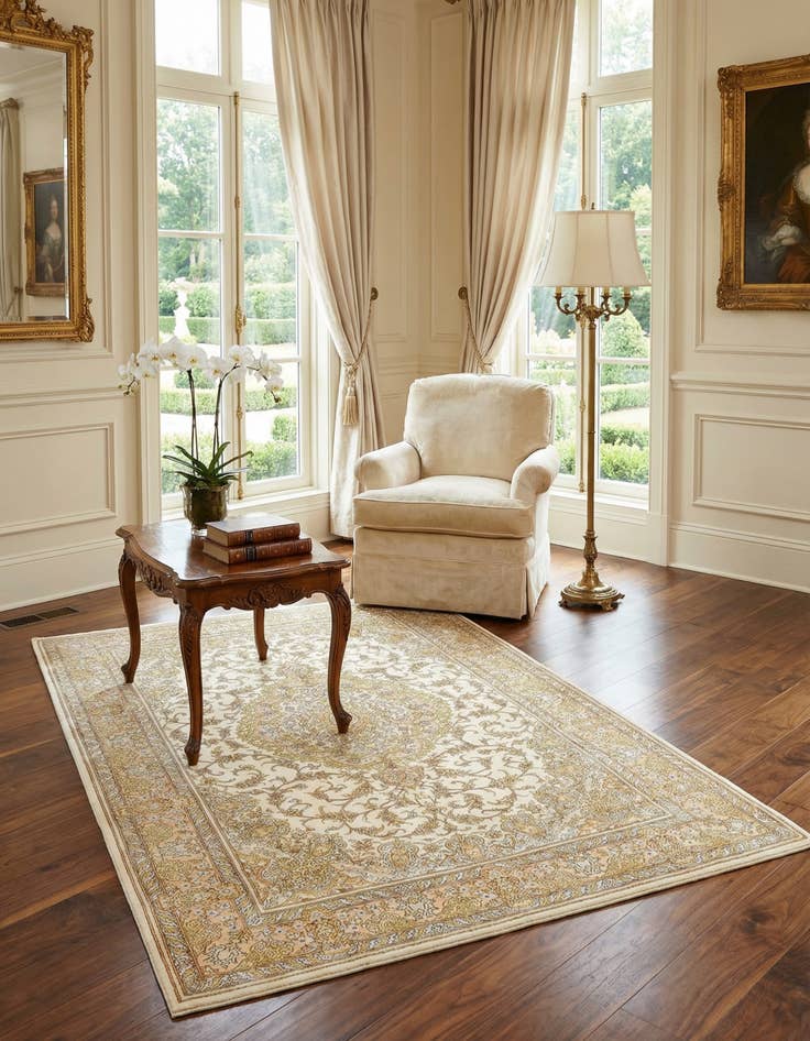 Detail image of 3' 5 x 4' 10 Ghom Silk Rug