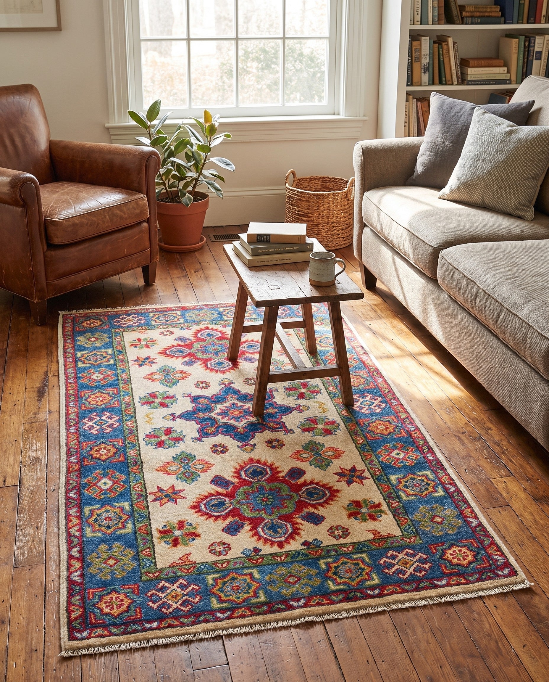 2' 6 x 4' 1 Hand Knotted Kazak Rug