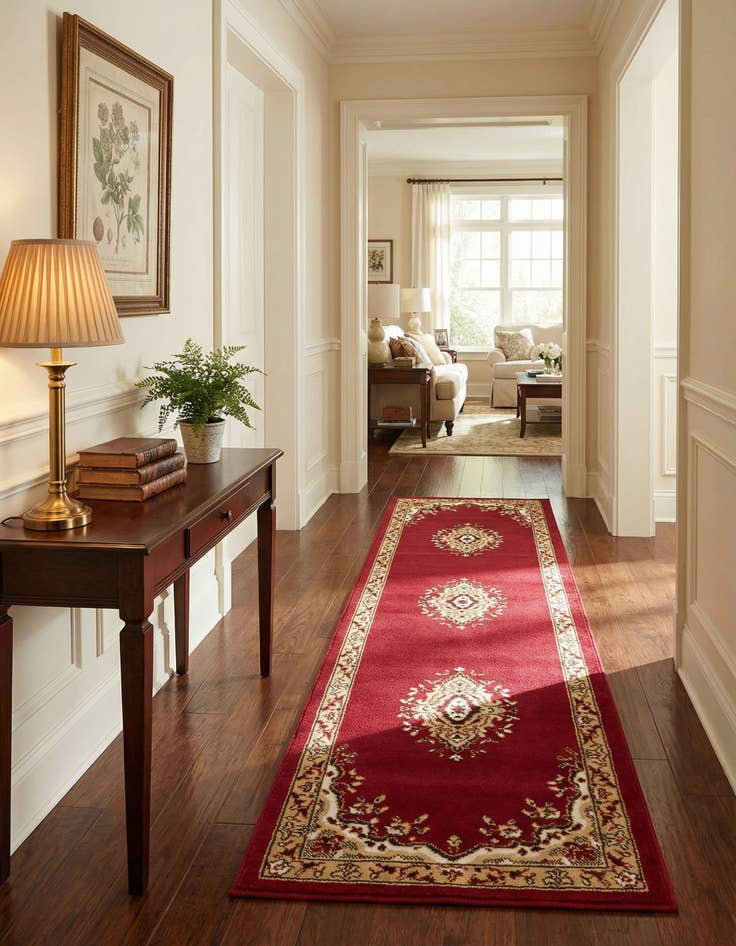 Detail image of 2' x 8' 2 Mashad Design Runner Rug