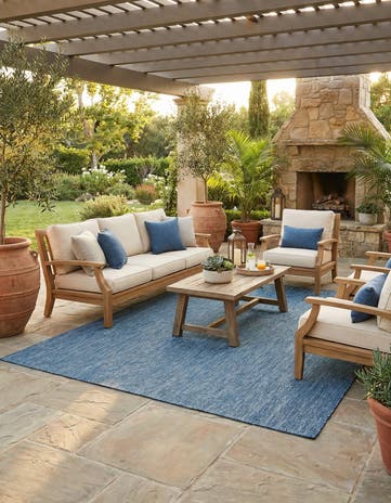 7' 10 x 10' Easy-Clean Solid Indoor / Outdoor Rug