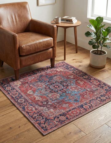 3' 3 x 3' 3 Washable Maahru Square Rug