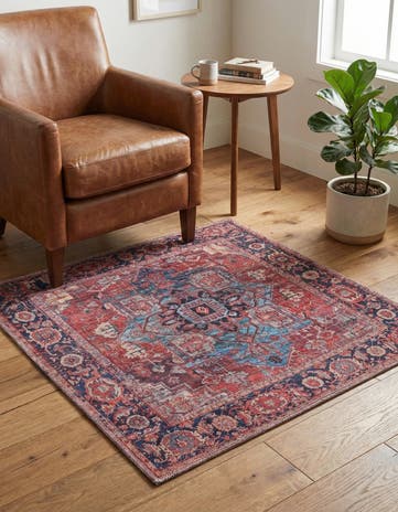 3' 3 x 3' 3 Washable Maahru Square Rug