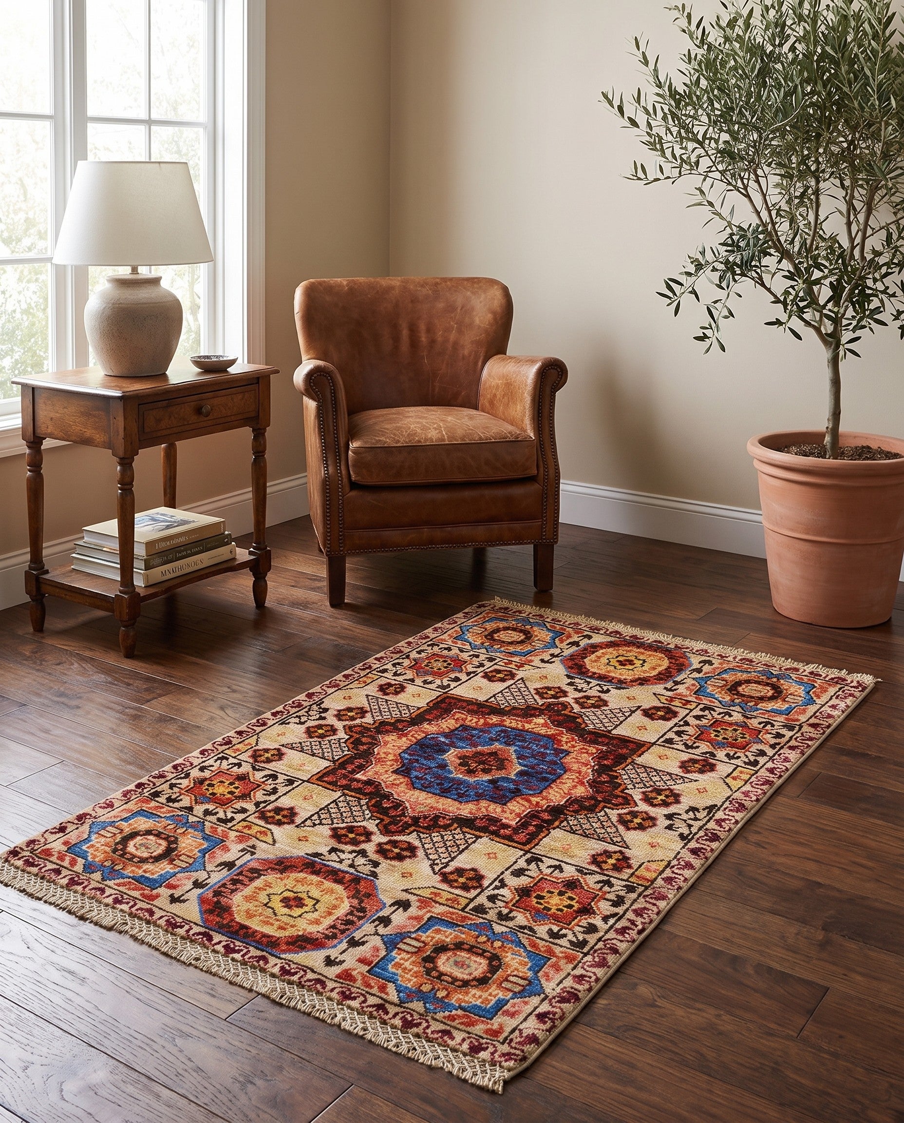 2' x 3' 1 Hand Knotted Mamluk Ziegler Rug