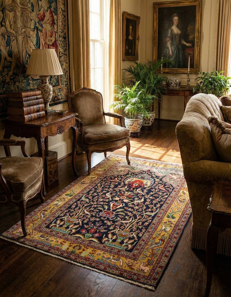 Detail image of 3' 2 x 4' 8 Tabriz Wool Rug