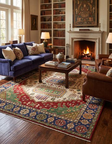 8' 2 x 10' 6 Hand Knotted Kazak Rug