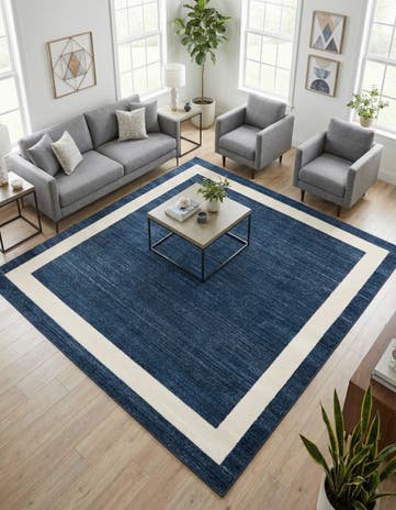 Navy Blue Angelica Square Rug