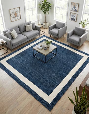 Navy Blue Angelica Square Rug