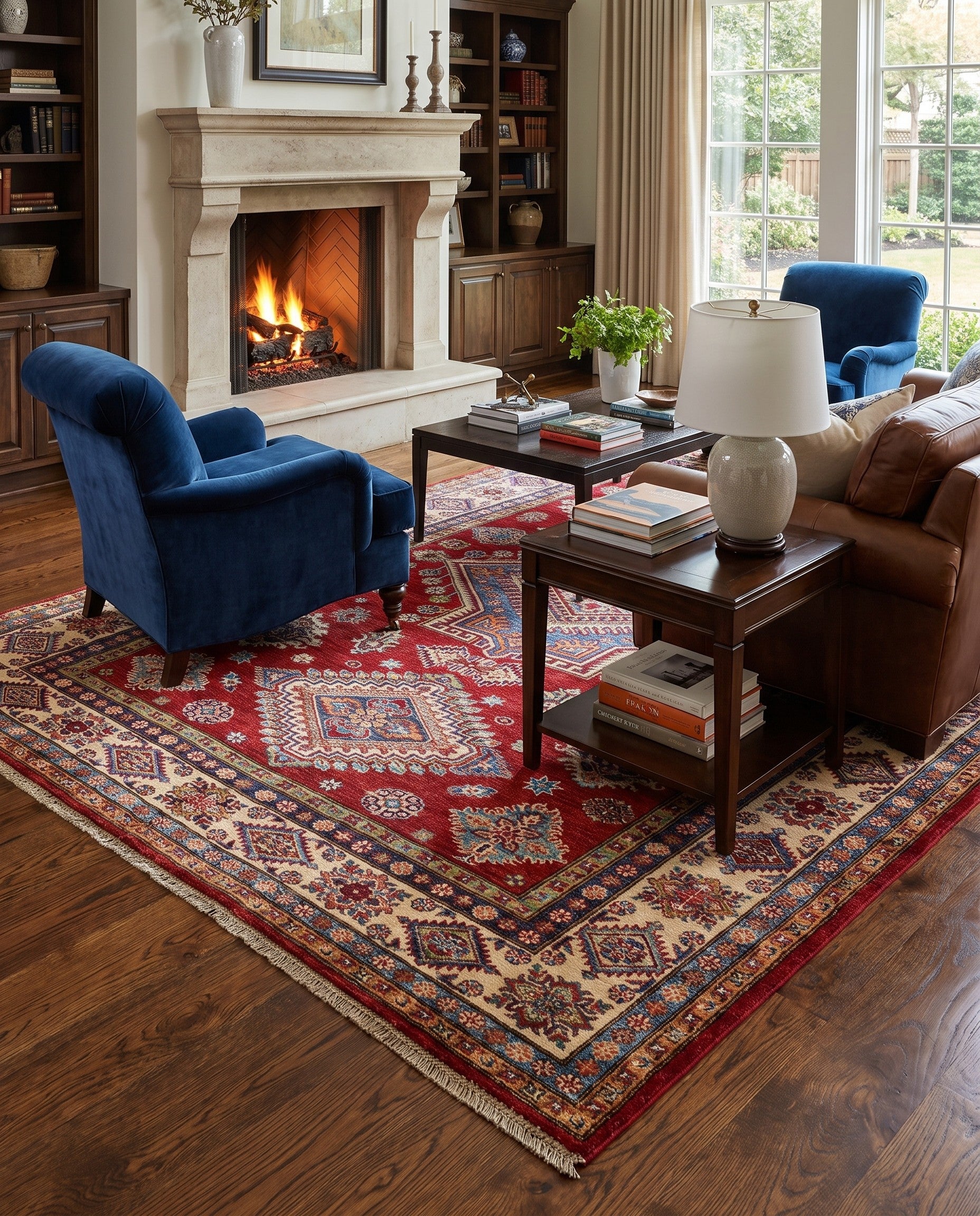 5' 7 x 7' 8 Hand Knotted Kazak Rug