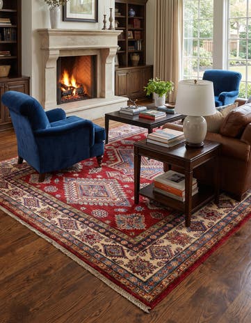 5' 7 x 7' 8 Hand Knotted Kazak Rug