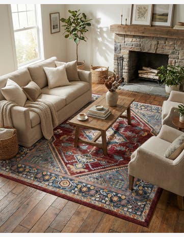 Burgundy Red Kamala Washable Rug