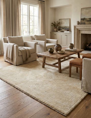 5' 1 x 6' 9 Hand Knotted Oushak Wool Rug