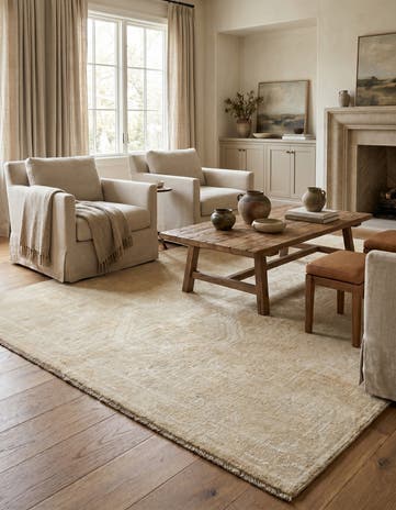5' 1 x 6' 9 Hand Knotted Oushak Wool Rug